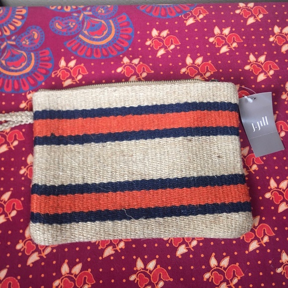 NWT J. Jill woven jute wristlet purse - Picture 6 of 7